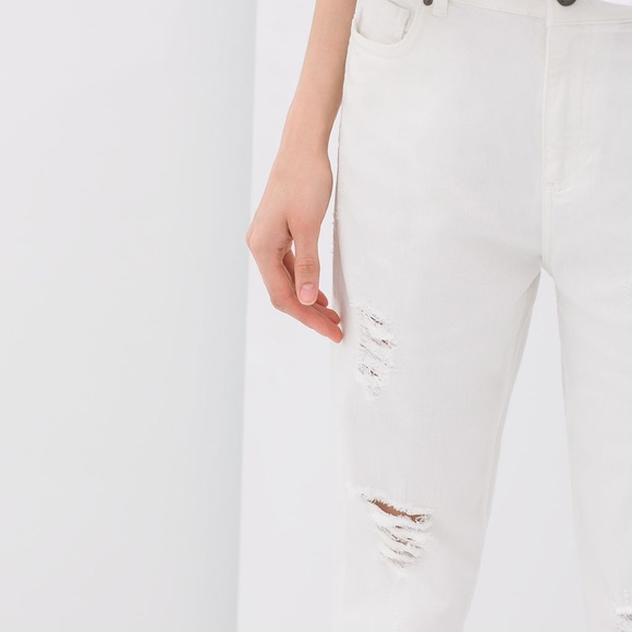 ZARA Ripped Jean:White, US 8/Eur 40 - Picture 4 of 5